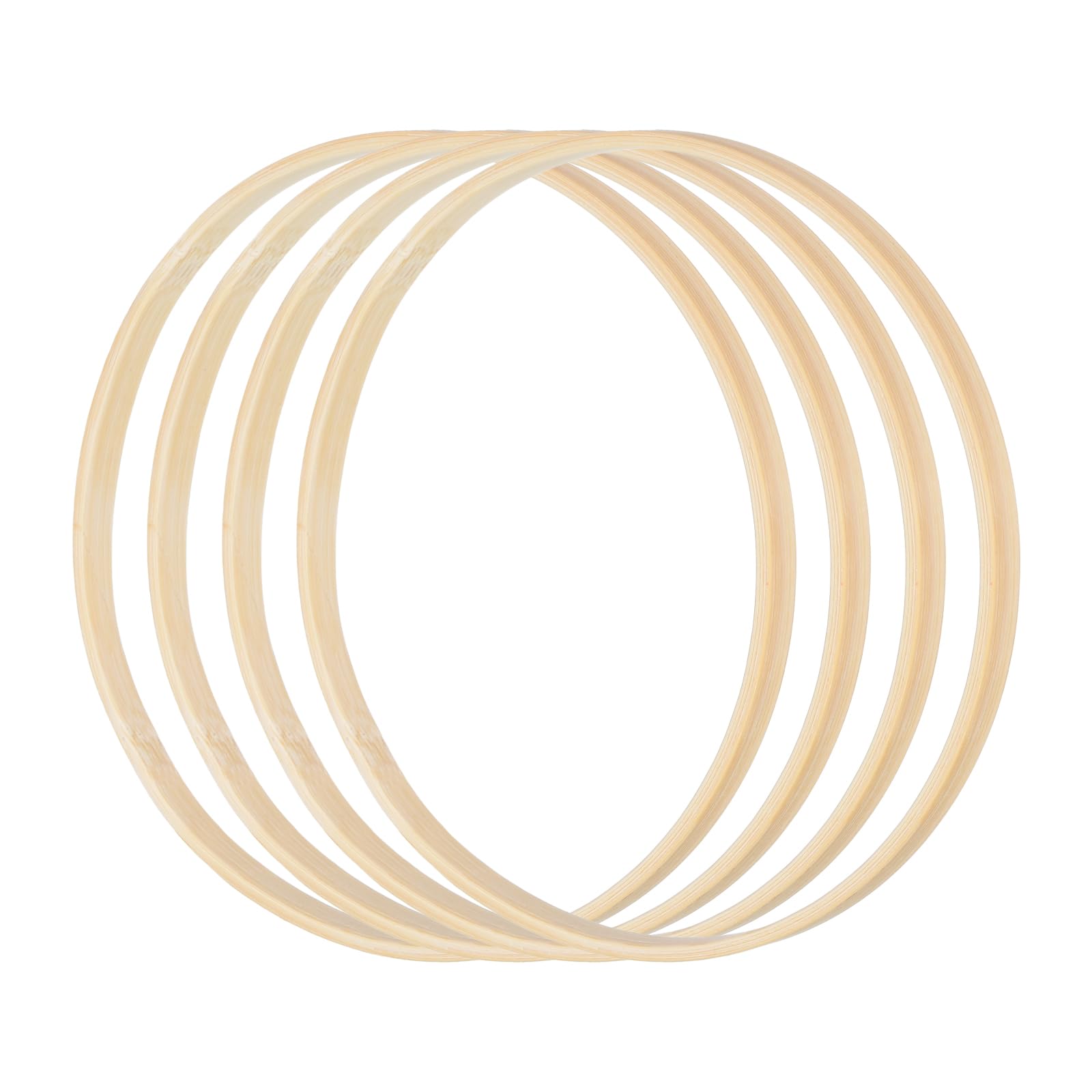 PATIKIL 10 Inch Bamboo Macrame Hoop, 10Pcs Wood Floral Hoop Craft Rings for DIY Craft Dream Catcher Wedding Wreath Decor Wall Hanging Decorations