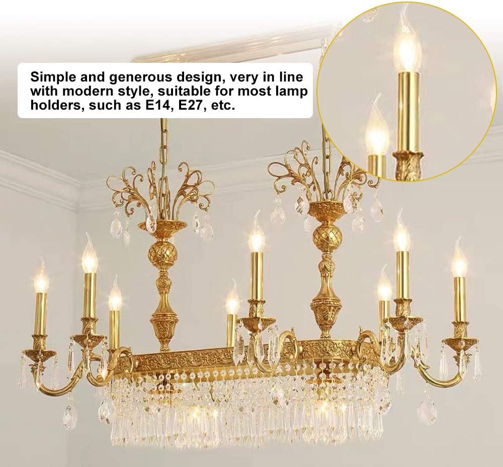 EMAGEREN 8 Pack Candle Drip Sleeves 43 * 60mm Candle Socket Covers Chandelier Candle Sleeves Plastic Covers Tubes Candelabra Base for Most Chandeliers Wall Light and Christmas Decoration - Image 5