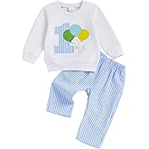 GOOCHEER Baby Boy First Birthday Outfit 1 Goose/Balloon Long Sleeve Sweatshirt Top Plaid Pants One Year Old Birthday Clothes