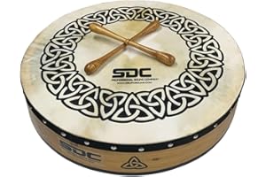 DEURA ALL NATURAL BODHRAN DRUM Irish Celtic 18 Inch Free CASE and 2 Tippers