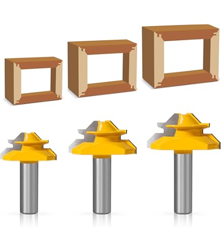 YONICO Lock Miter Router Bit 45 Degree - Up to 3/4-Inch