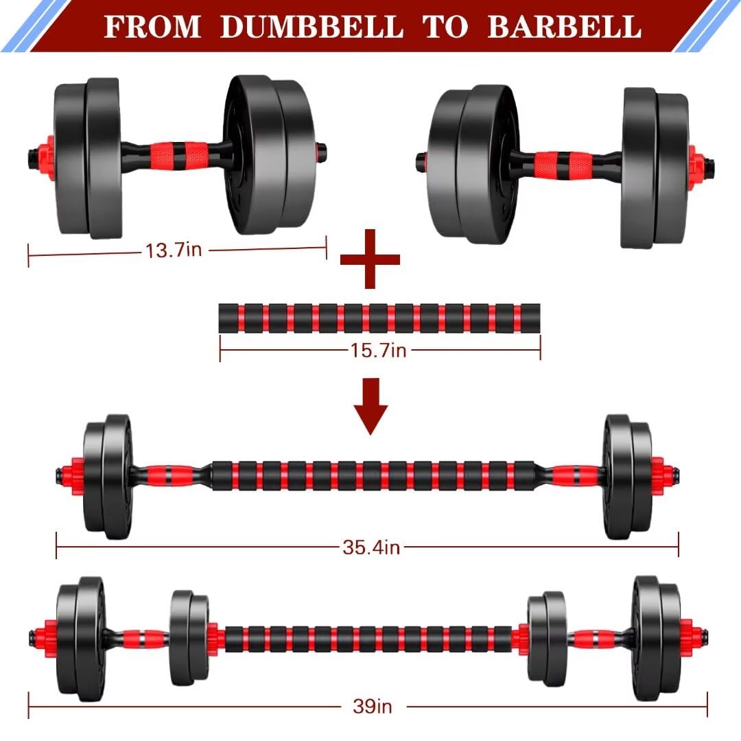 Adjustable-Dumbbells-Sets,Free Weights-Dumbbells Set of 2 Convertible To Barbell A Pair of Lightweight for Home Gym,Women and Men Equipment