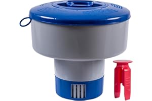 POOLAZA Premium Quality Floating Chlorine Dispenser - Larger Capacity Pool Floater Compatible with Bromine & Chlorine