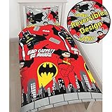 Lego DC Superheroes Batman Kapow Single/US Twin Duvet Cover Set - Rotary Design