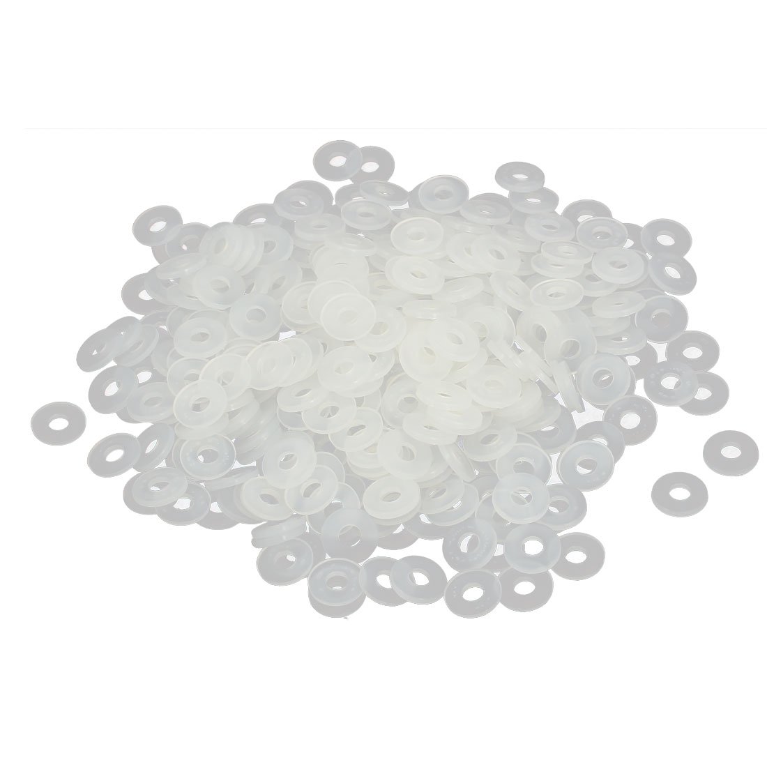 sourcingmap M3 x 8mm x 1mm Nylon Flat Pads Insulating Washers Spacers Gaskets Fastener Grey White 400PCS
