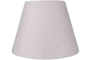 Small Lamp Shade, ALUCSET Barrel Fabric Lampshade for Table Lamp and Floor Light, 6x10x7.5 inch, Natural Linen Hand Crafted, Spider