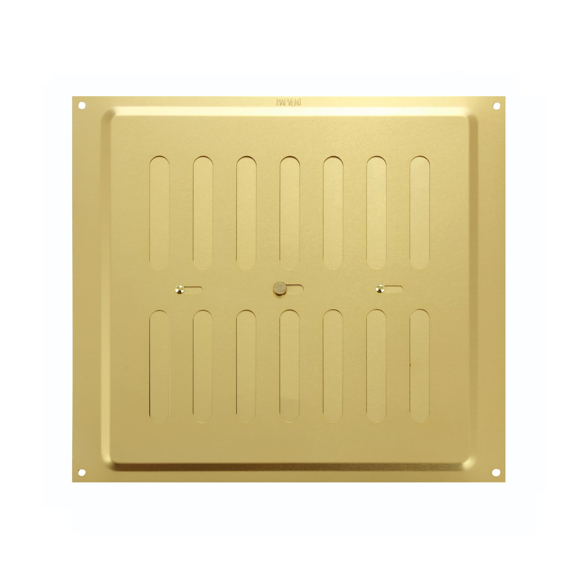MAP 949-33 Metal Adjustable Air Vent 9" x 9", Triple Brick Sliding Hit & Miss Aluminium Grille Cover (229mm x 229mm), Gold