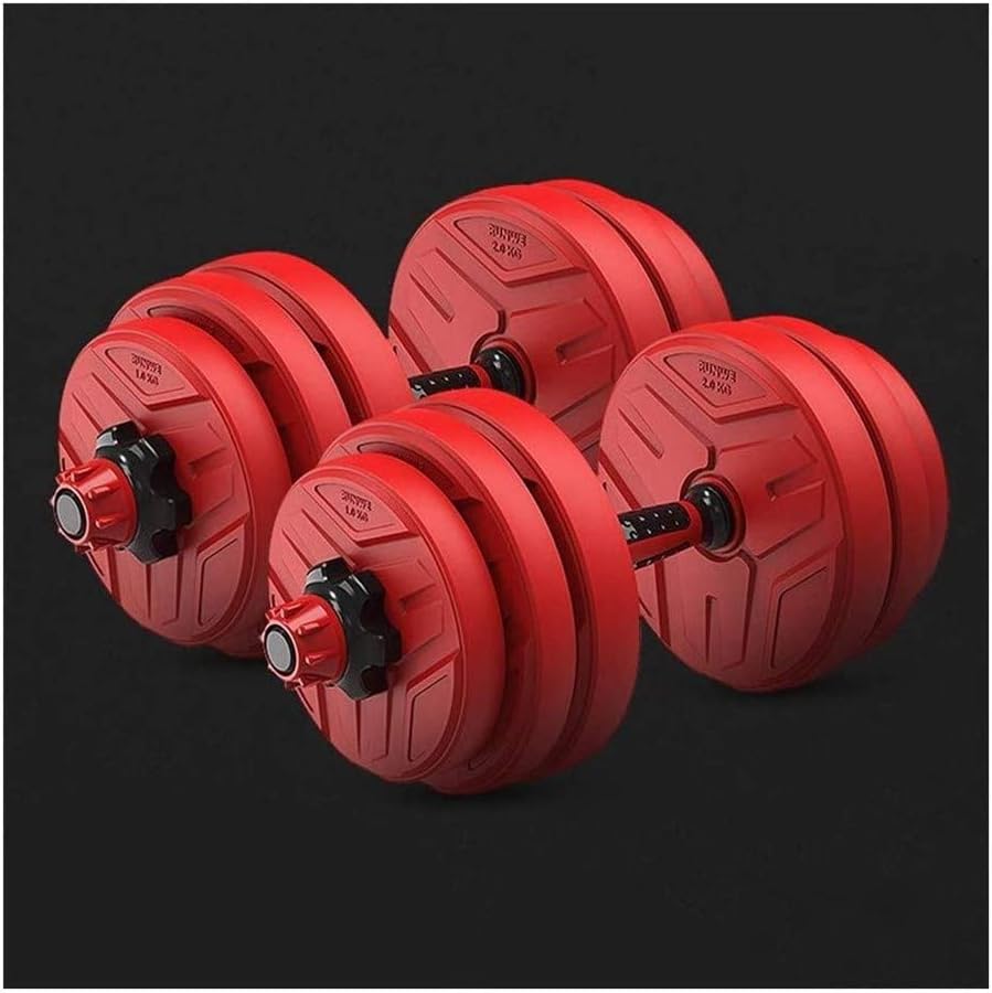 MQQ Adjustable Dumbbell Set Free Weights Dumbbells Weight Set Red Dumbbell Pair Barbell Lifting for Home Bodybuilding Training