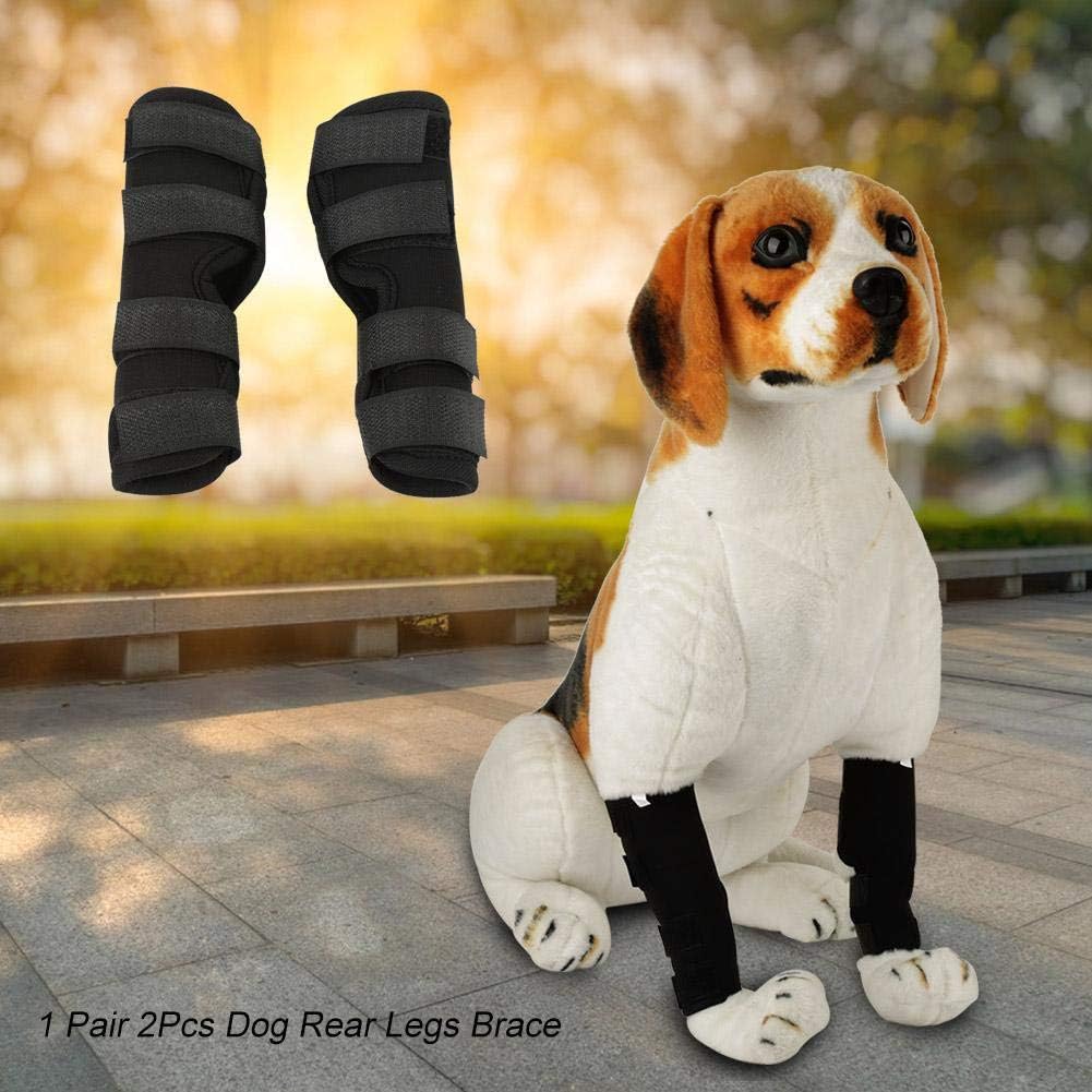 Fdit 1 Pair of Dog Rear Leg Brace Pet Surgical Injury Bandage Wrap Heal Wound Protector(M