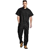 VOGRYE Lightweight Men's Short-Sleeve Work Coverall with Elastic Waist