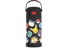 THERMOS FUNTAINER Water Bottle with Straw - 12 Ounce, Pokémon - Kids Stainless Steel Vacuum Insulated Water Bottle with Lid