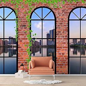 Wall Murals for Bedroom Vies from French Window Design Removable Wallpaper Peel and Stick Wall Stickers - 66x96 inches