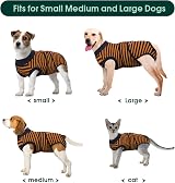 Kuoser Dog Surgery Recovery Suit Adjustable Post Surgery Body Suit Brown XL view 3
