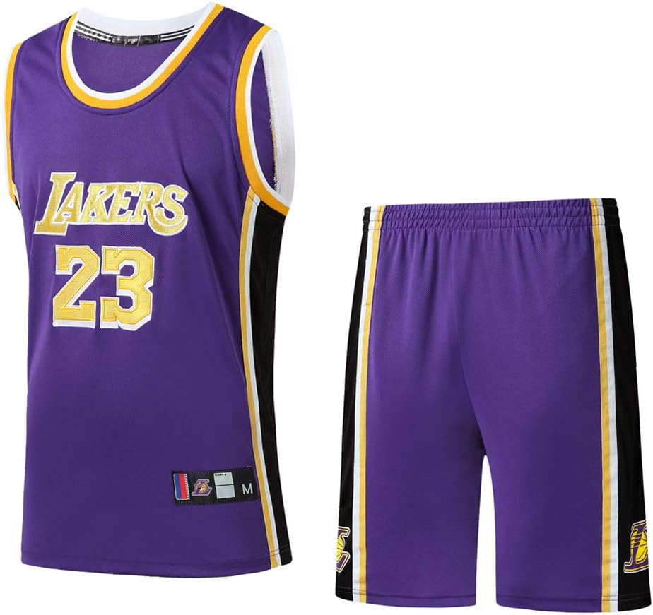 Lebron James Basketball Jersey, Los Angeles Lakers Basketball Clothing, Mesh Polyester Basketball Jersey Shirts (Youth/Adult)