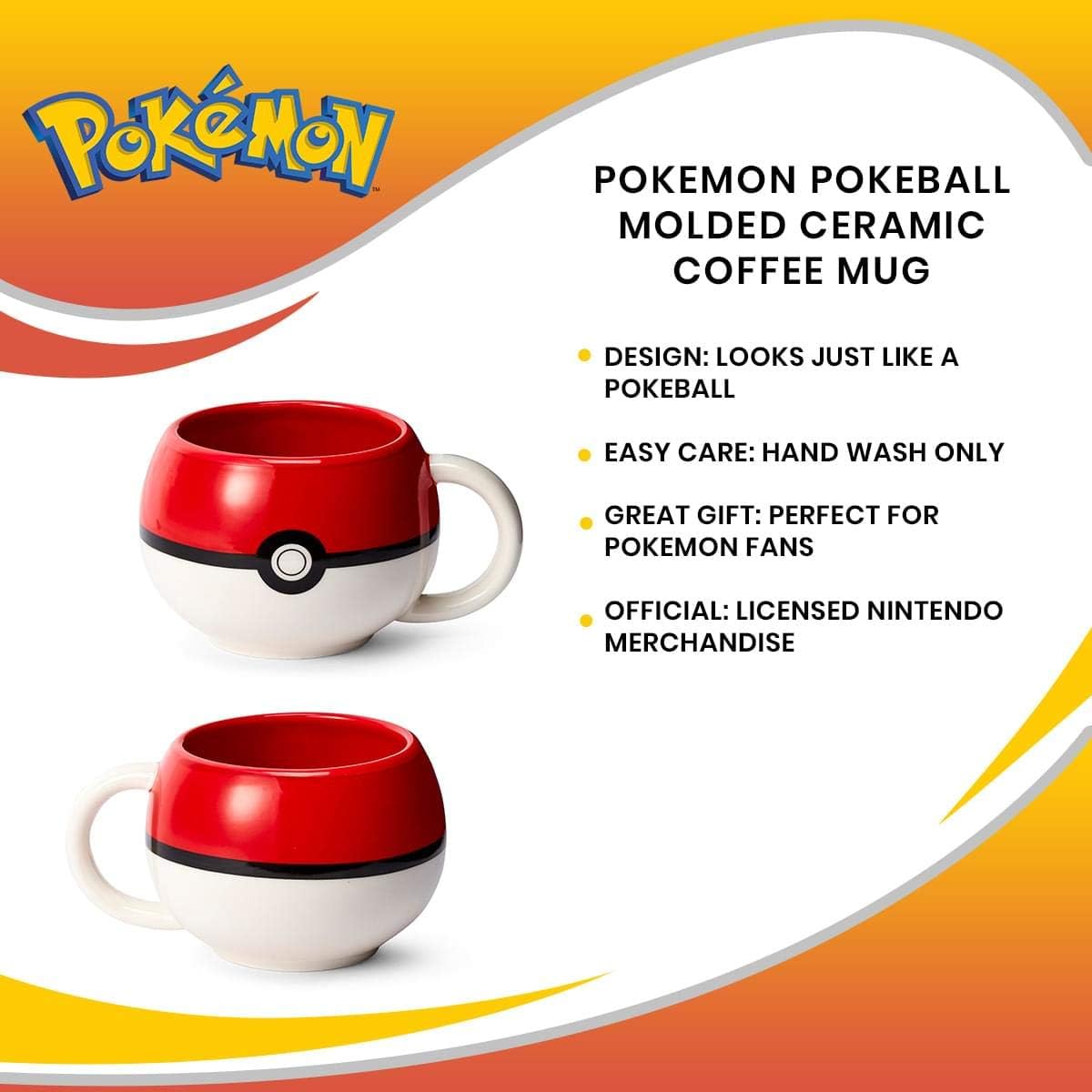 Just Funky Pokemon Pokeball Molded Ceramic Coffee Mug: Amazon.es: Juguetes y juegos