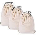 MISSLO Cotton Breathable Dust-proof Drawstring Storage Pouch Bag (Pack 3 M)