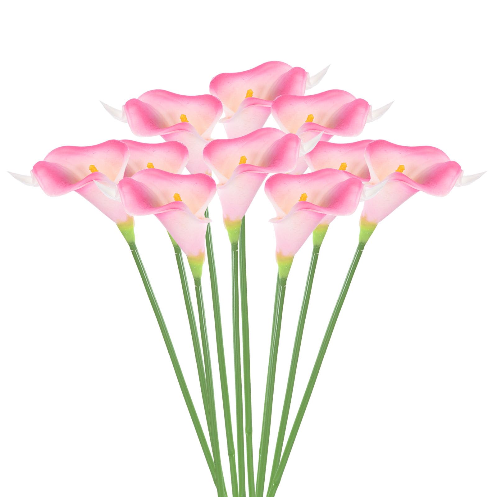 PATIKIL 13" Artificial Calla Lily Flowers, 10 Stems Faux Permanent Flower Floral Arrangements Bouquet for Home Decor Wedding Table Centerpiece, Pink