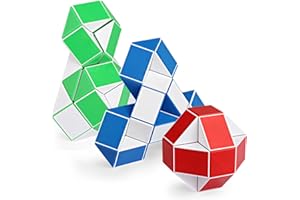 Ganowo 3PCS Large Size Fidget Snake Cube Twist Puzzle Magic Snake Sensory Toys Collection Brain Teaser Stocking Stuffers Party Favors Game Goodie Bags Fillers for Kids Adults Teens