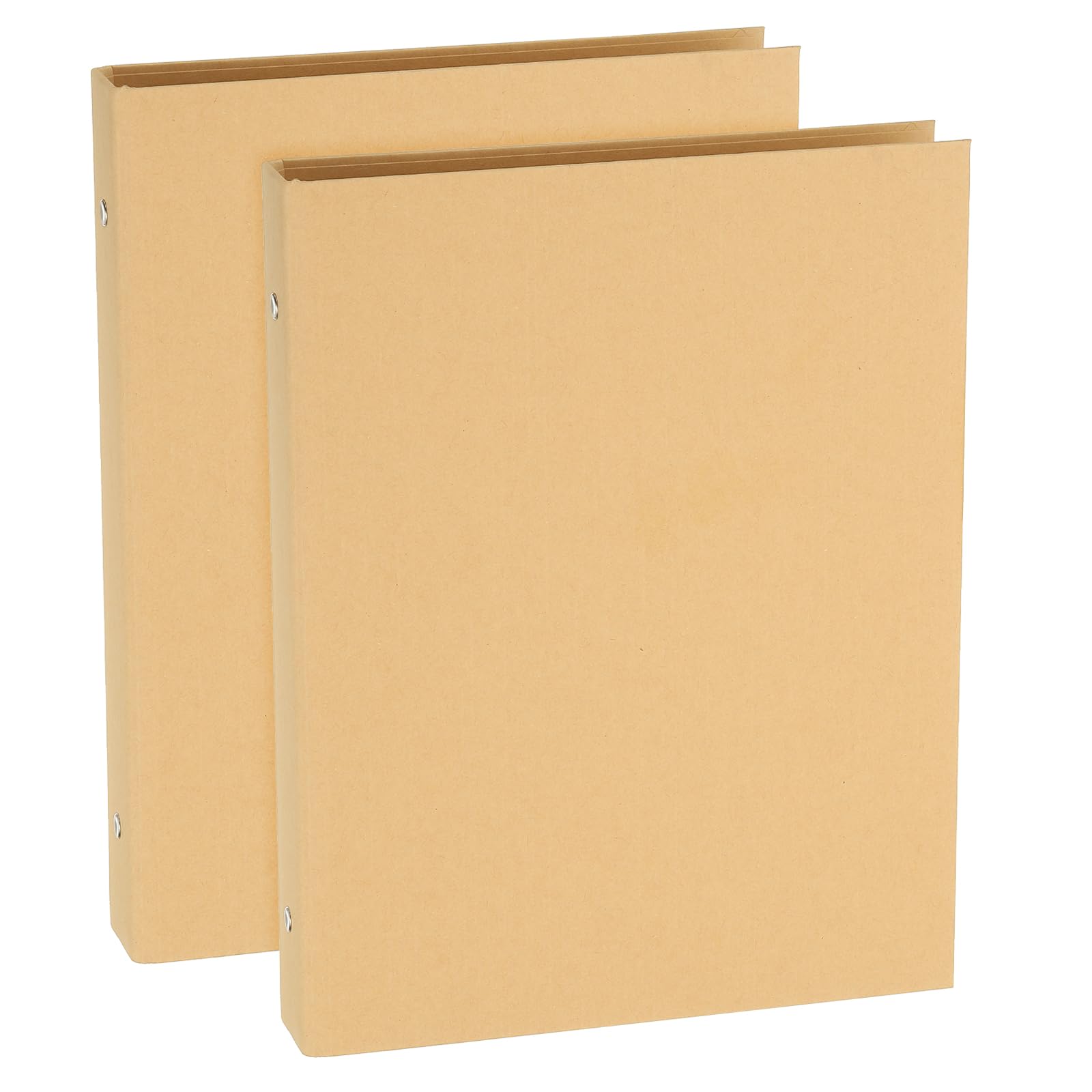 PATIKIL B5 Binder Cover, 2 Pcs 9 Round Ring Binder Protector Kraft Paper Binder Shell Hardcover for Meeting Notebook Folder, Khaki