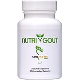NutriGout Uric Acid Cleanse Supplement w/Turmeric, Celery Seed, Bromelain, Milk Thistle, Dandelion and Chanca Piedra, 60 Vegetarian Capsules of 500 mg Each