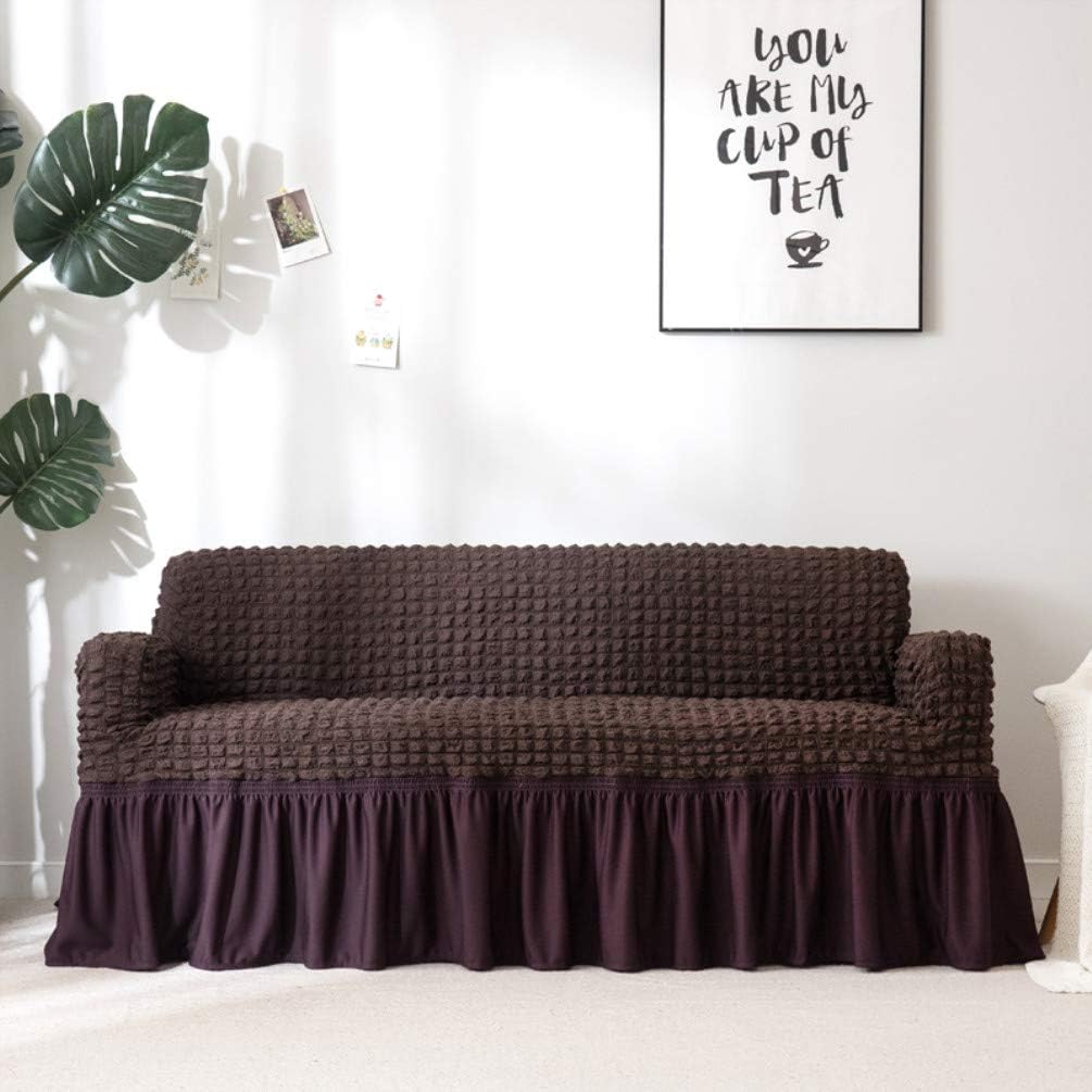 KEEHOOM Popcorn Convex Jacquard Chair Slipcovers - Durable High Stretch Sofa Cover Couch Covers Furniture Protector (Chair-1 Seater, Coffee)