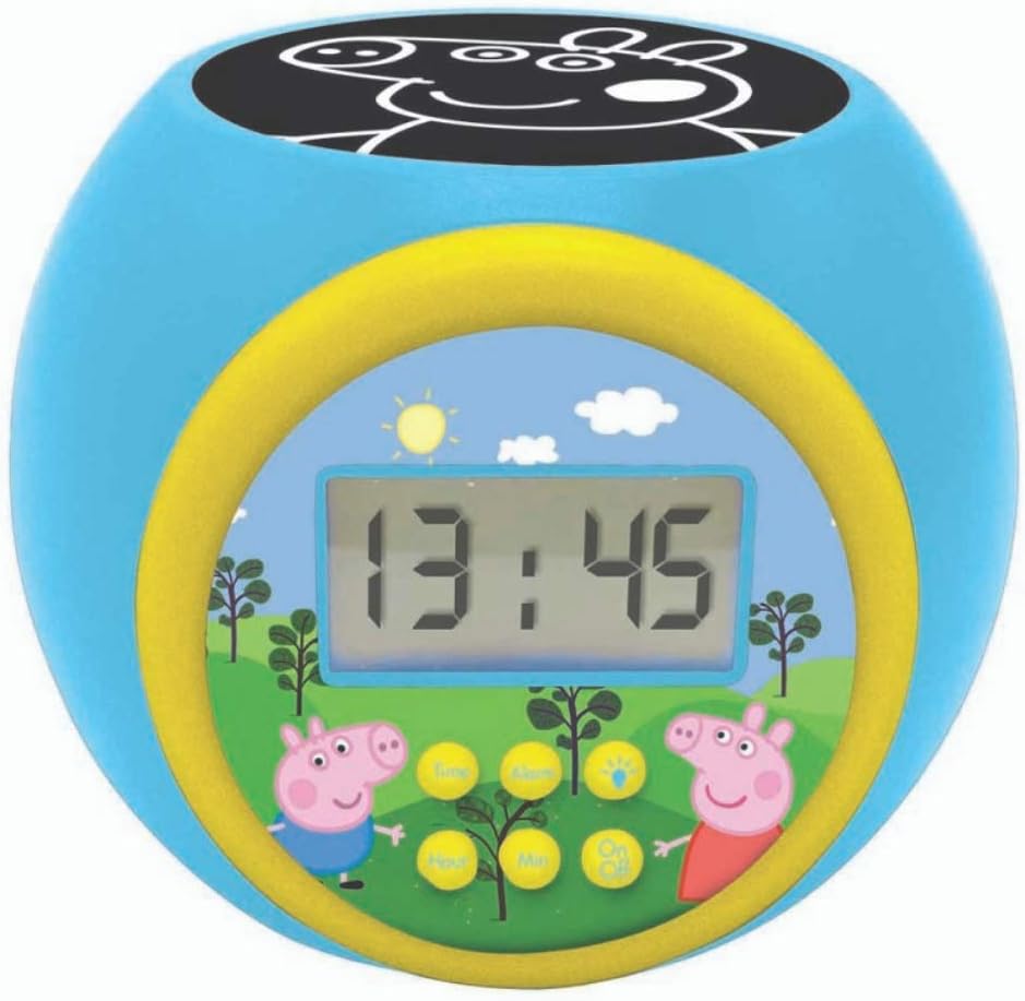 LEXIBOOK Projector Alarm Clock Peppa Pig with snooze function and alarm function, Night light with timer, LCD screen - Image 3