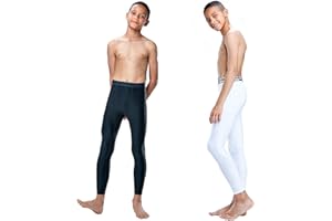 DEVOPS 2 Pack Youth & Boys Thermal Compression Baselayer Sport Tights Fleece Lined Pants & Long Sleeve Top