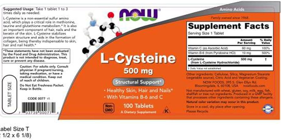 Amazon 海外直送品 ナウフーズ ２本セット L システイン L Cystein 500mg 100錠 並行輸入品 Now Foods サプリメント ビタミン
