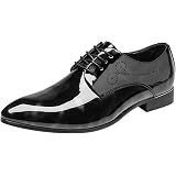Oxford Patent Leather Floral Dress Shoes For Men