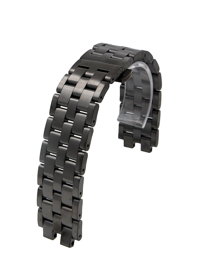 @ccessory Edelstahl Kette Uhrenarmband Armband mit Butterflyschließe Für Pebble Steel grau