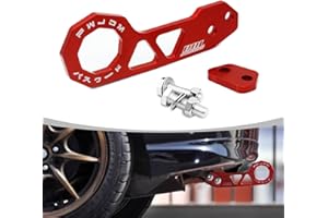 gunhunt 1 PC High-Strength Pull Ring, Light Metal Pull-Resistant Portable Front Rear Tow Hitch, Personalized Creative Car Universal Tow Hooks, Product Compatible with Cars, Trucks, Vans, SUVs (Red)