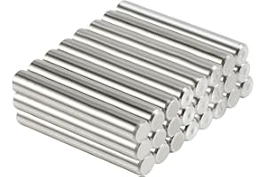 Adyoney 24Pcs 6mm x 40mm / 1/4 Inch x 1.57 Inch Dowel Pin 304 Stainless Steel Pegs Support Shelves Silver Tone