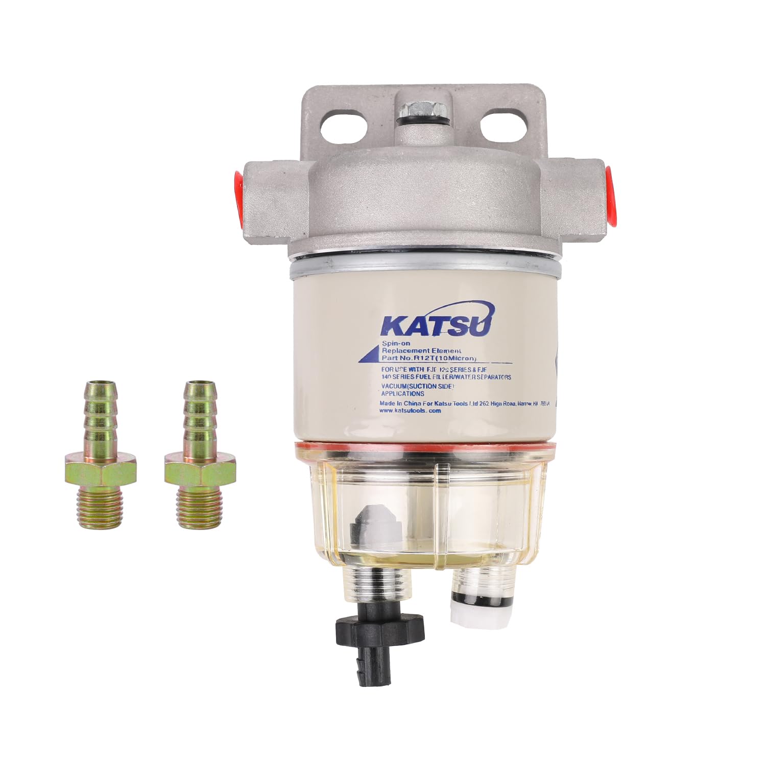 KATSU Diesel Filter Water Seperator Kit Compatible with R12T For Diesel Engines Marine Boat Trucks Tractors Electric Generators 482731