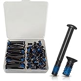 Easycargo 80pcs PC Fan Screw Kit &ndash; Black Carbon Steel Screws with Blue Nylon Patch (30x UNC 6-32 30mm + 50x 10mm) &ndash; Compatible with 60mm to 360mm Radiator Fans, AIO Coolers, and PC Cases