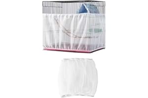 Adjustable Birdcage Skirt Seed Catcher - Breathable Mesh Cover Protective Cover Suitable for Parrot Lovebirds, Mesh Skirt ，fo