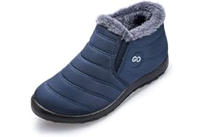 HARENCE Snow Boots for Women Winter Boot with Comfortable Warm Fur Lined Ankle Booties Outdoor Slip On Waterproof Short Boots