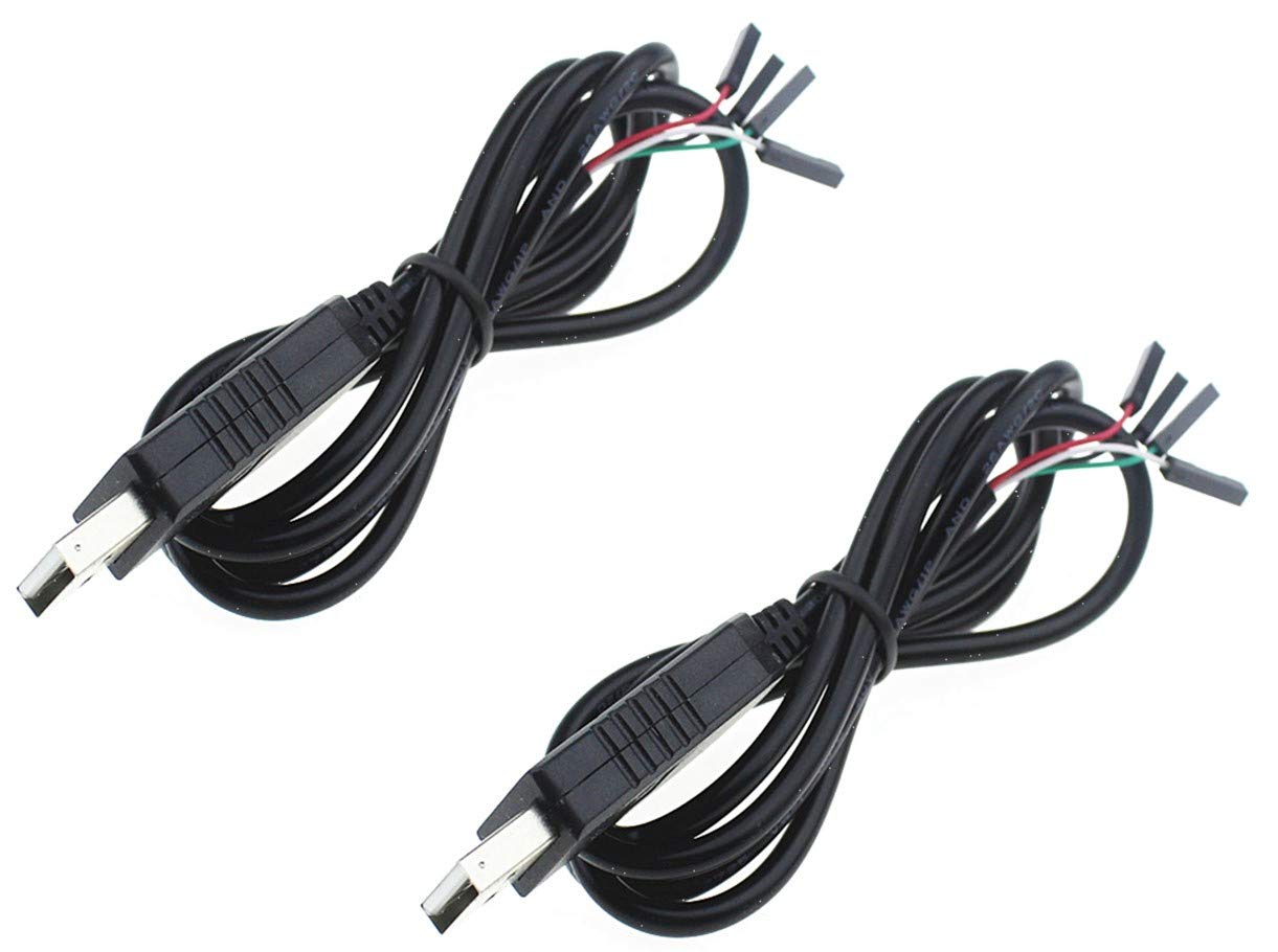 TECNOIOT 2pcs 4pin PL2303 USB to UART TTL Cable Module RS232 Serial 4-pin PL2303HX Cable