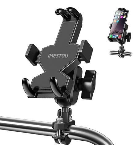 PTILSERY Bras à double prise RAM en alliage d'aluminium de 6 cm pour base de montage à boule de 2,5 cm, léger et durable, support de téléphone de moto