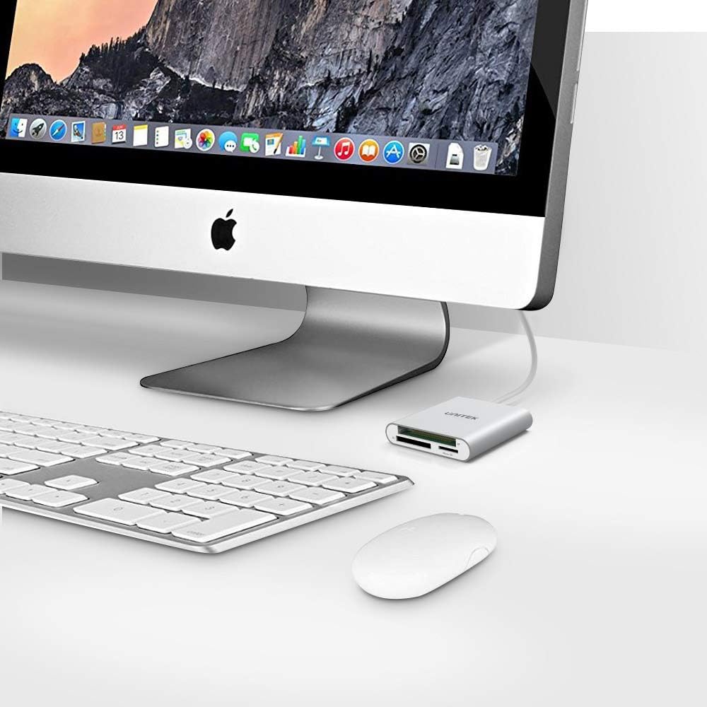 Unitek SD Card Reader USB 3.0 3 Port Memory Card Reader Writer Compact Flash Card Adapter for CF/SD/TF Micro SD/Micro SDHC/MD/MMC/SDHC/SDXC UHS-I Card for Windows & Mac - Aluminum: Computers & Accessories