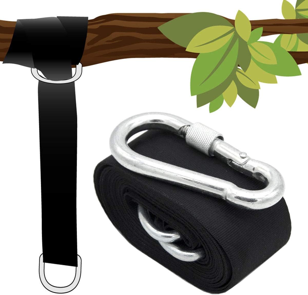 AMANKA Hanging Kit for swing chair 150kg 1x Strap 300x5cm to hang on trees Black