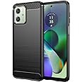 Aikcks for Motorola Moto G54 Phone case, Shockproof, Scratch Resistant Carbon Fiber Jacket, Soft TPU,for for Moto G54 case (Black)