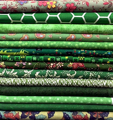 10x FQ's Assorted GREEN Quilting Fabric - 100% Cotton - 18" x 22" inches - FAT QUARTER BUNDLE
