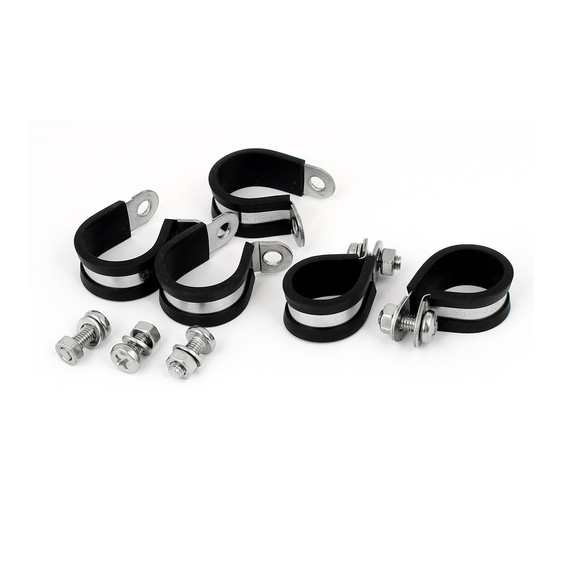 Sourcingmap 22mm P Clips EPDM Rubber Lined Mounting Bracket 5pcs for Pipe Tube Cable