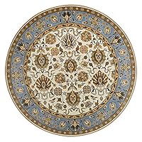 LISIBOOO Round Floral Oriental Traditional Area Rug, Modern Contemporary Soft Large Carpet, Easy Clean Stain Fade Resistant Best for Living Room Bedroom Entryway Study Room (5