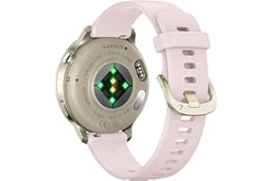 HQzon 18mm Silicone Band Compatible with Garmin Venu 4 41MM/3S/2S/Vivomove 3S/Vivoactive 4S, Soft and Waterproof Sports Repla