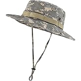 XXL Boonie Sun Hat for Big Heads, Military Tactical Safari Hat with Chin Strap, Outdoor Hat for Fishing, Hiking, Hunting