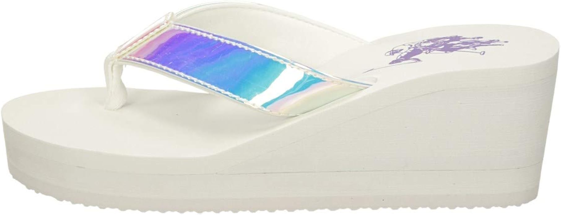 Amazon.com | U.S.POLO ASSN. Women's Flip Flop Sandals, Multicolour WHI Holo 072, 7.5 US | Flip-Flops