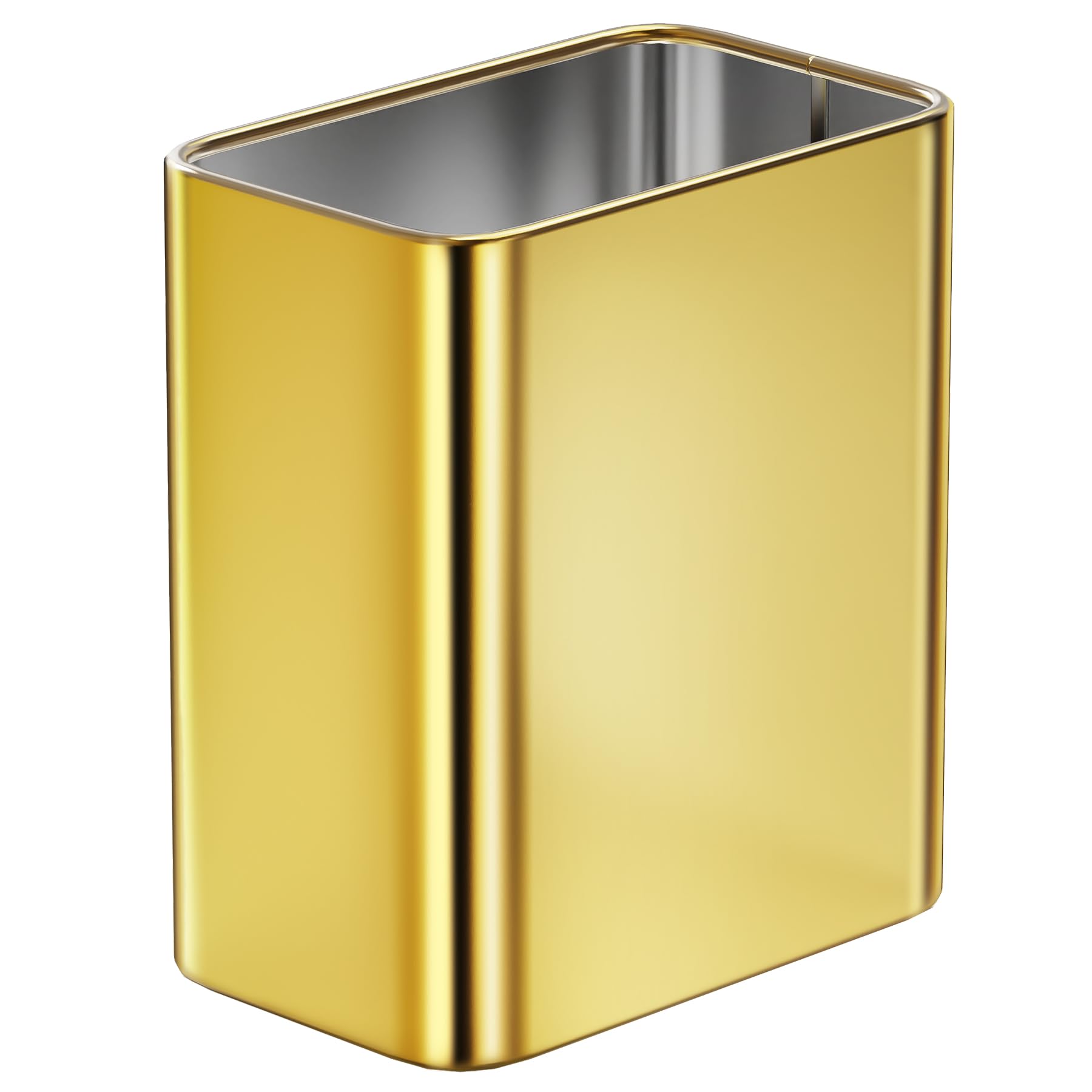 Photo 1 of Cesun Small Bathroom Trash Can 2.1 Gallon Wastebasket, Modern Metal Garbage Can Office Waste Basket, Gold Stainless Steel Trash Bin for Bedroom, Home Office, Toilet, rv, Near Desk, Under Sink