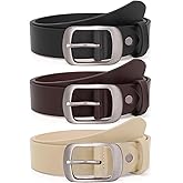 SUOSDEY 3 Pack FashionWomen Belts for Jeans Dresses Pants Ladies Leather Waist Belt with Elegant Buckle, Width 1.3"
