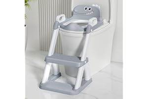 AJVV Potty Training Seat for Toddlers, 2 in 1 Potty Training Toilet with Anti-Slip Pad Step Stool, Toddler Toilet Seat for Boys and Girls